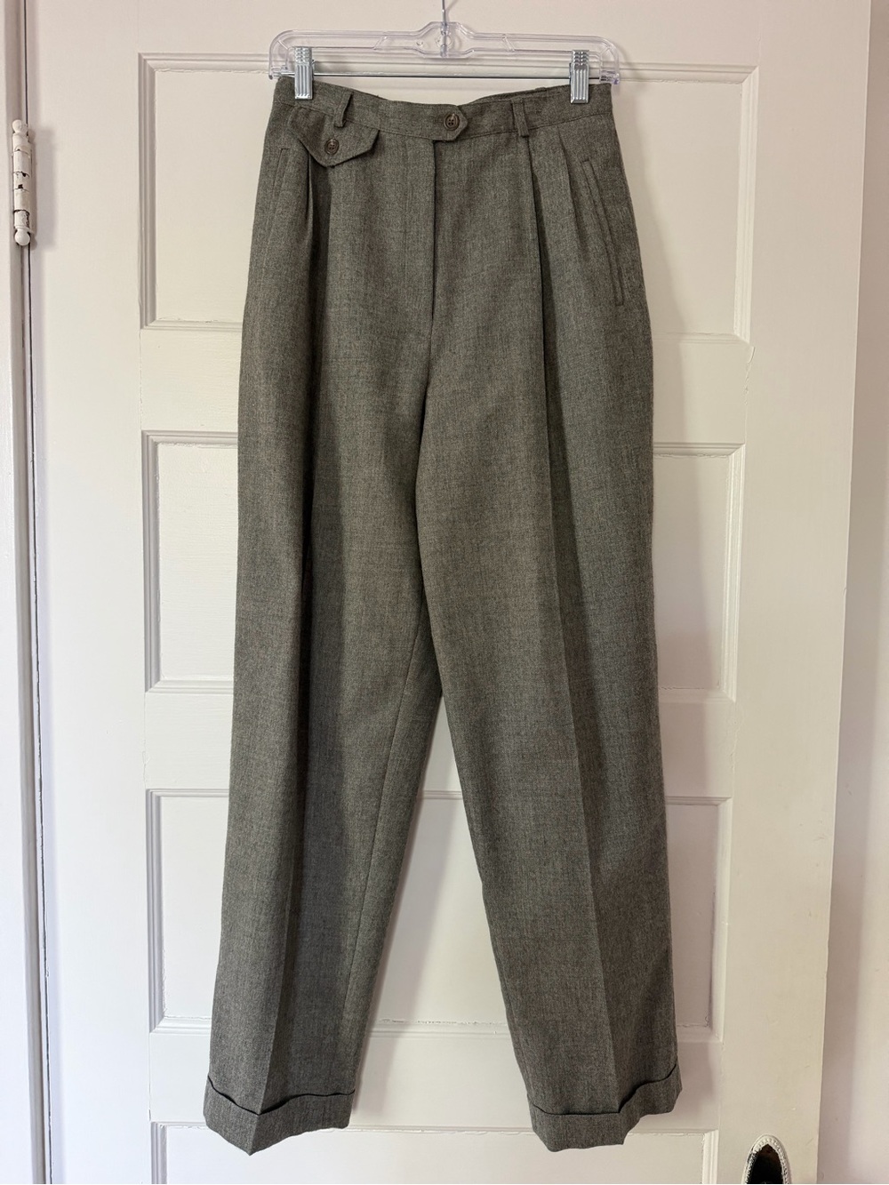 Lauren Ralph Lauren Wool Pleated Trousers Women’s 6 Gray High Rise Made USA